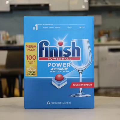 Viên bát Finish Power Essential 100 viên - Hương Chanh (6 chức năng)